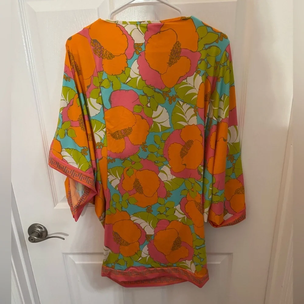 Trina Turk Multicolor Floral Coverup, tropical, beach, pool - Picture 2 of 4